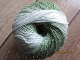 Пряжа MIDARA Artistic Wool Jazz 7/2-003 зелено-белая (аналог Кауни)  купить в интернет-магазине