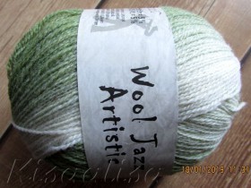 Пряжа MIDARA Artistic Wool Jazz 7/2-003 зелено-белая (аналог Кауни)  купить в интернет-магазине