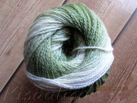 Пряжа MIDARA Artistic Wool Jazz 7/2-003 зелено-белая (аналог Кауни)  купить в интернет-магазине
