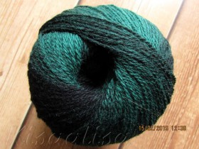 Пряжа MIDARA Artistic Wool Jazz 7/2-004 черно-зеленая (аналог Кауни)  купить в интернет-магазине