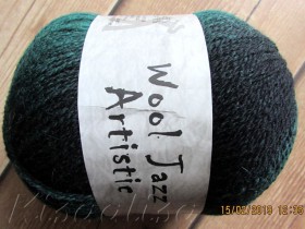 Пряжа MIDARA Artistic Wool Jazz 7/2-004 черно-зеленая (аналог Кауни)  купить в интернет-магазине