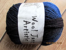 Yarn MIDARA Artistic Wool Jazz 7/2-006 black-blue  buy in the online store