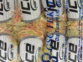 Yarn ICE Eyelash Yellow Green Salmon 50/80  buy in the online store