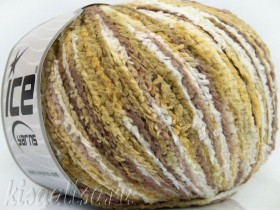 Yarn ICE Eyelash Chenille White Green Camel 50/150  buy in the online store