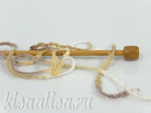 Пряжа ICE Eyelash Chenille White Green Camel 50/150  купить в интернет-магазине