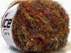 Yarn ICE Eyelash Smooth Orange Yellow Khaki Green